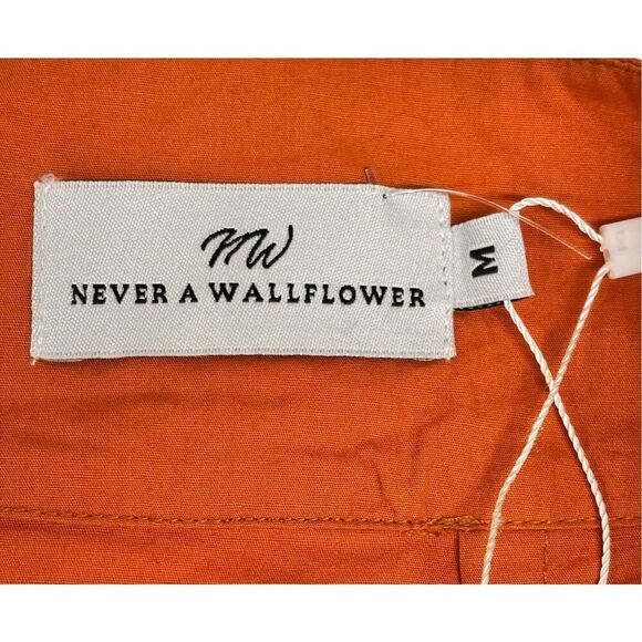 Never A Wallflower High Waist Cotton  Shorts in Burnt Orange NWT Size Medium - Picture 4 of 6